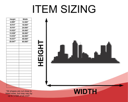 Metal US City Skylines Customizable Wall Art
