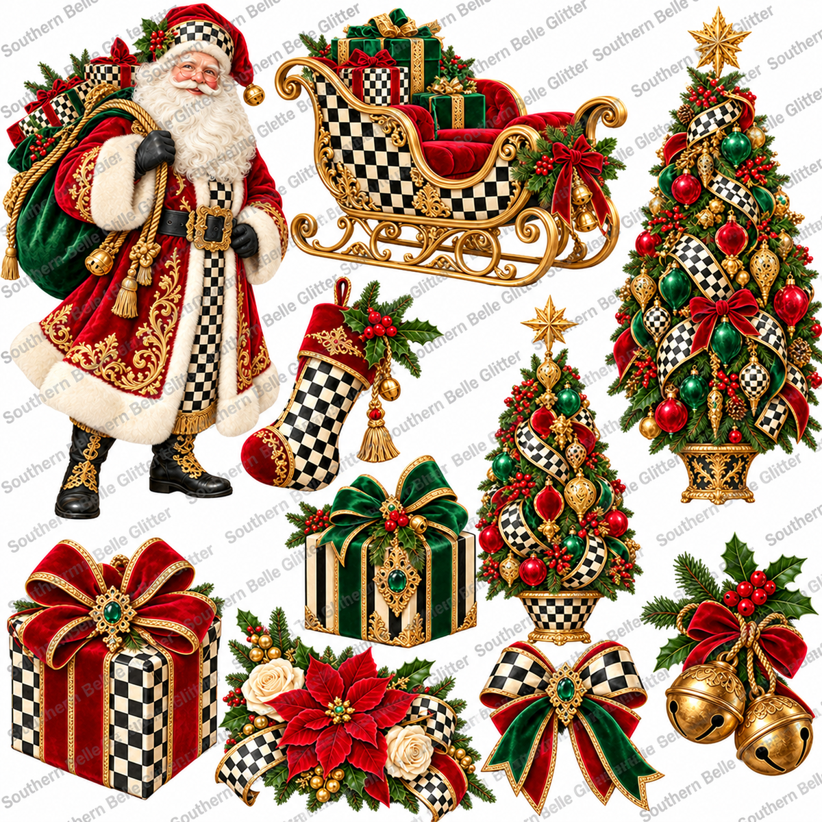 Christmas Court Santa & Sleigh – 10x10 UVDTF