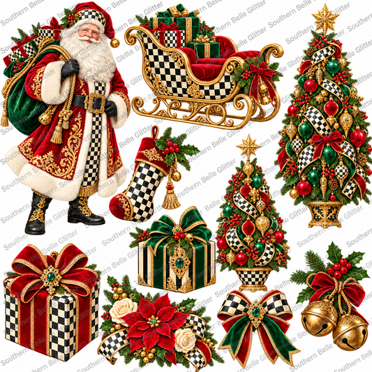 Christmas Court Santa & Sleigh – 10x10 UVDTF