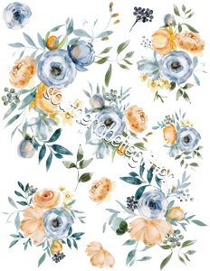 BBB Blue and Peach Floral