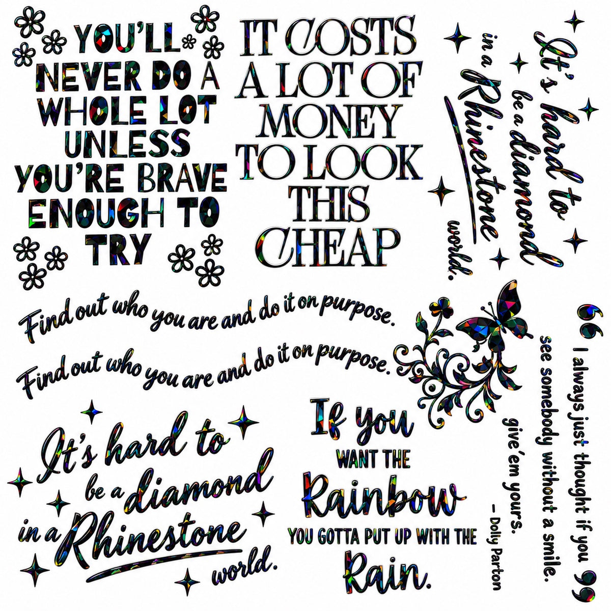 Black Holographic Inspirational Quotes