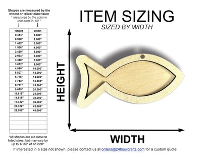 Unfinished Wood 2 Layer Fish Shadowbox Shape | DIY Craft Cutout | up to 46" DIY
