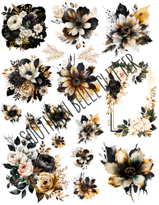 Black/Gold Floral