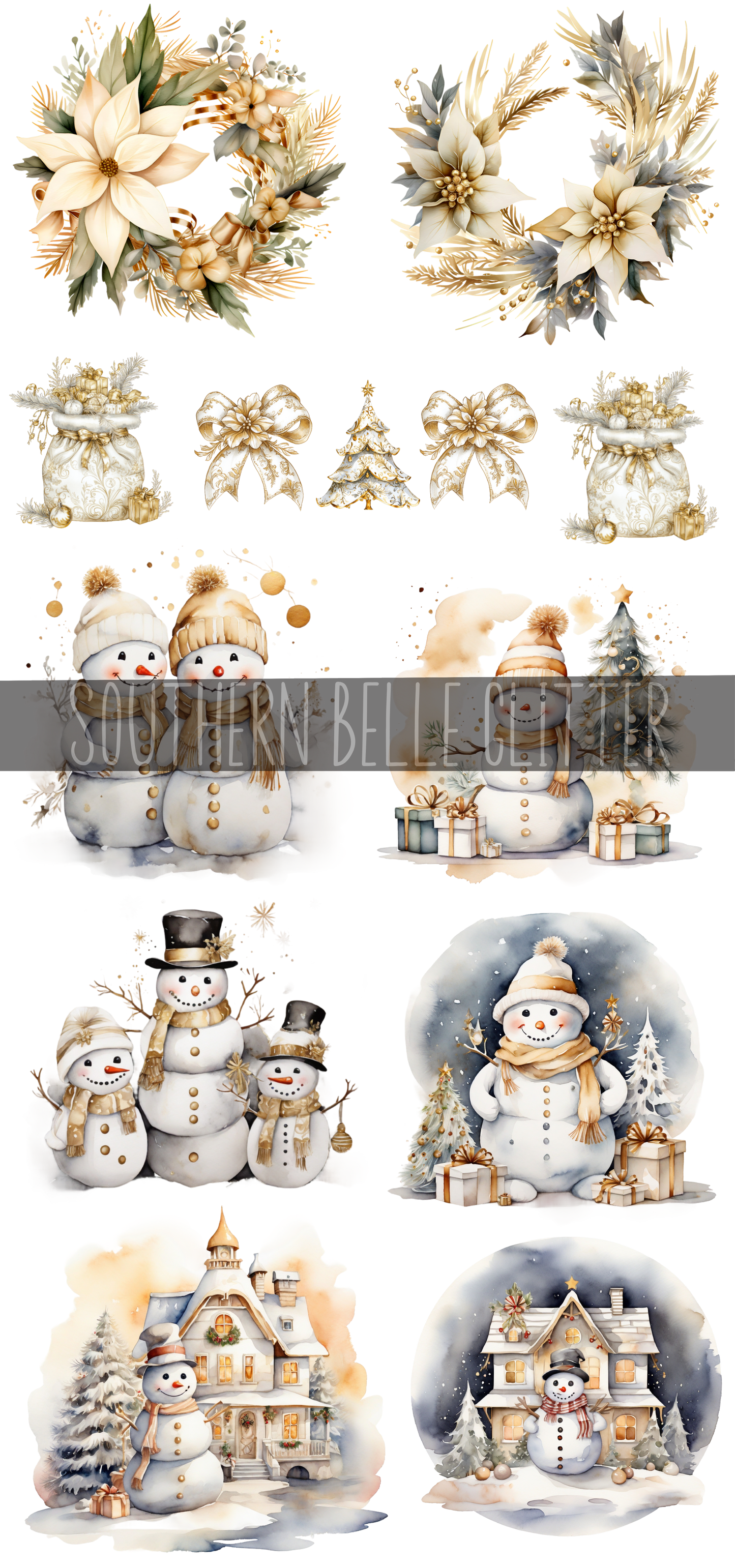 White/Gold Snowman