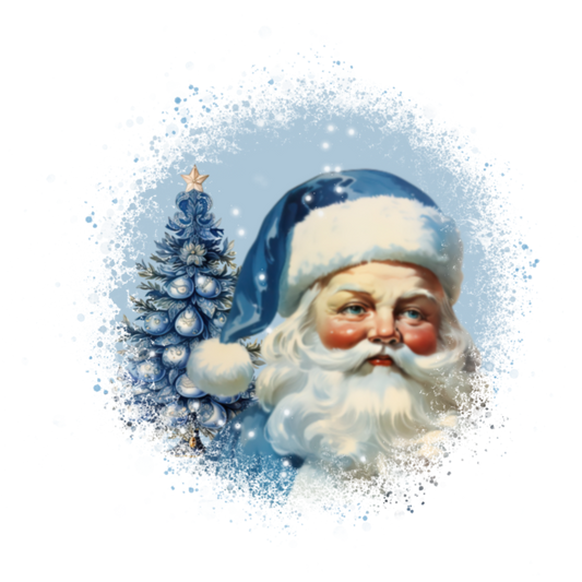 Vintage Blue Santa