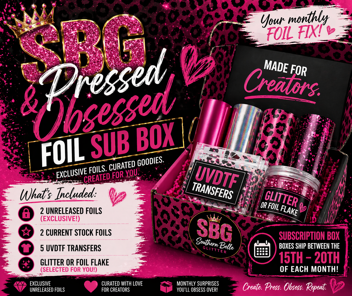 SBG Pressed and Obsessed Foil Subscription Box (ship date 5/15-5/20)