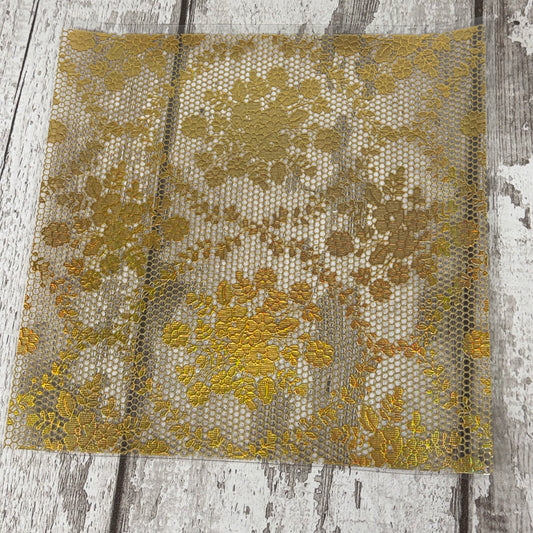 Holo Gold Honeycomb Lace