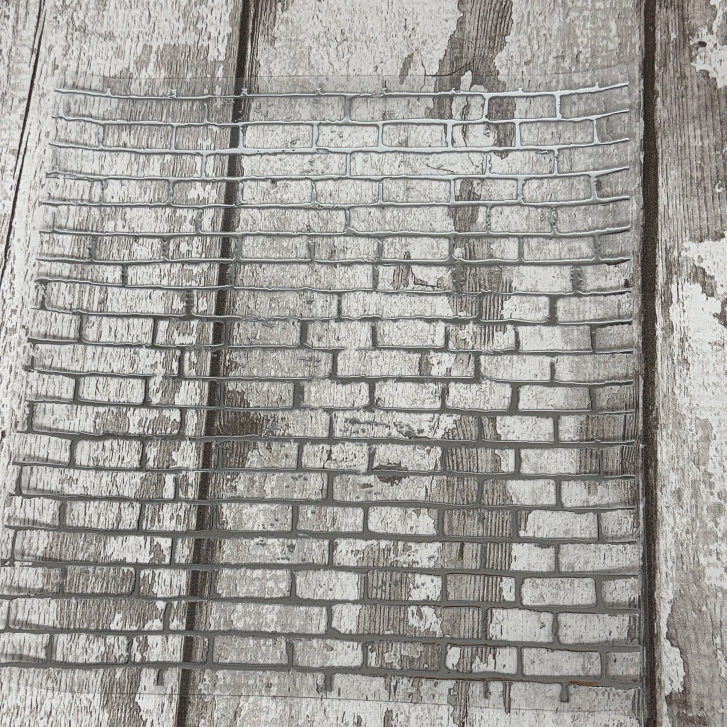 Metallic Silver Distressed Brickhouse