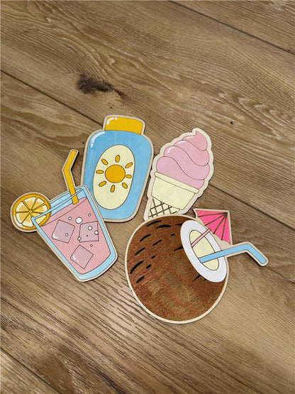 Unfinished Wood Etched Sun Screen Shape | Paint By Line Crafts | up to 30" DIY