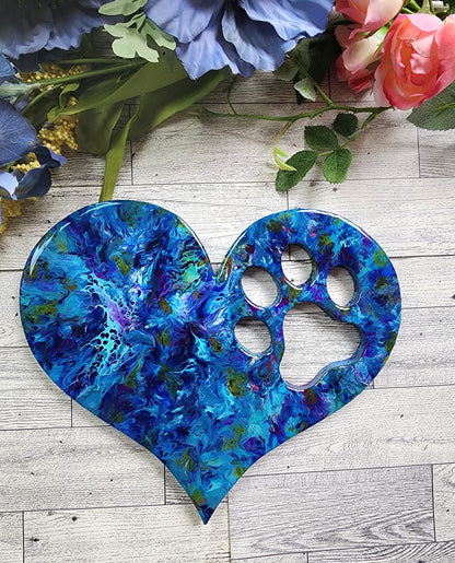 Unfinished Wood Pawprint Heart Shape | Valentine's Day | Pet | DIY Craft Cutout | Up to 46"
