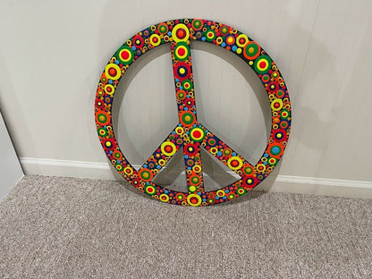 Unfinished Wood Peace Sign Symbol Shape - Craft - up to 46" DIY