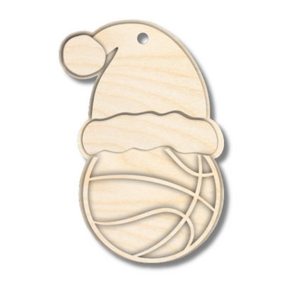 Unfinished Wood Layered Sports Christmas Ornaments | 10 Options | 5 Piece | 5" - 6" Tall | 1/8" Wood | Wood Craft DIY