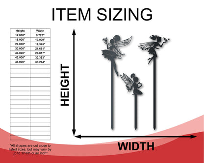 Metal Fairy Garden Stakes | Metal Garden Set | Outdoor | Up to 24" | Over 20 Color Options