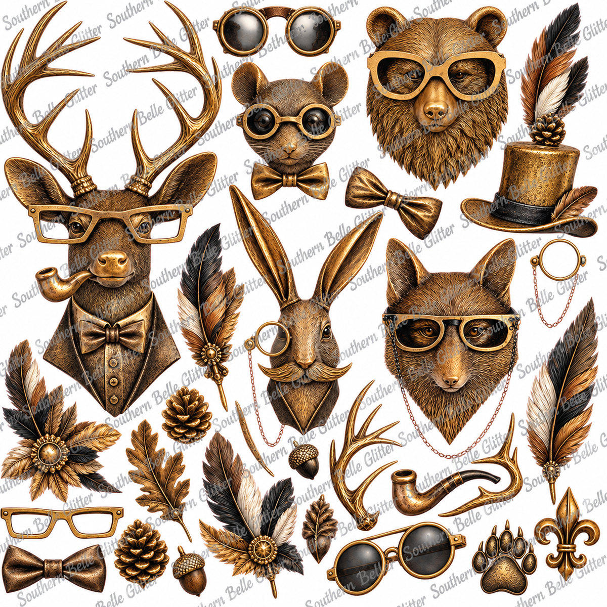 Dapper Woodland Animals – UVDTF Accent Sheet