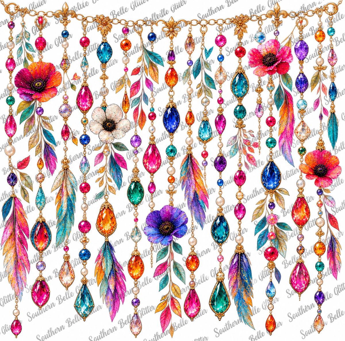 Rainbow Jewel Dangles – UVDTF Accent Sheet