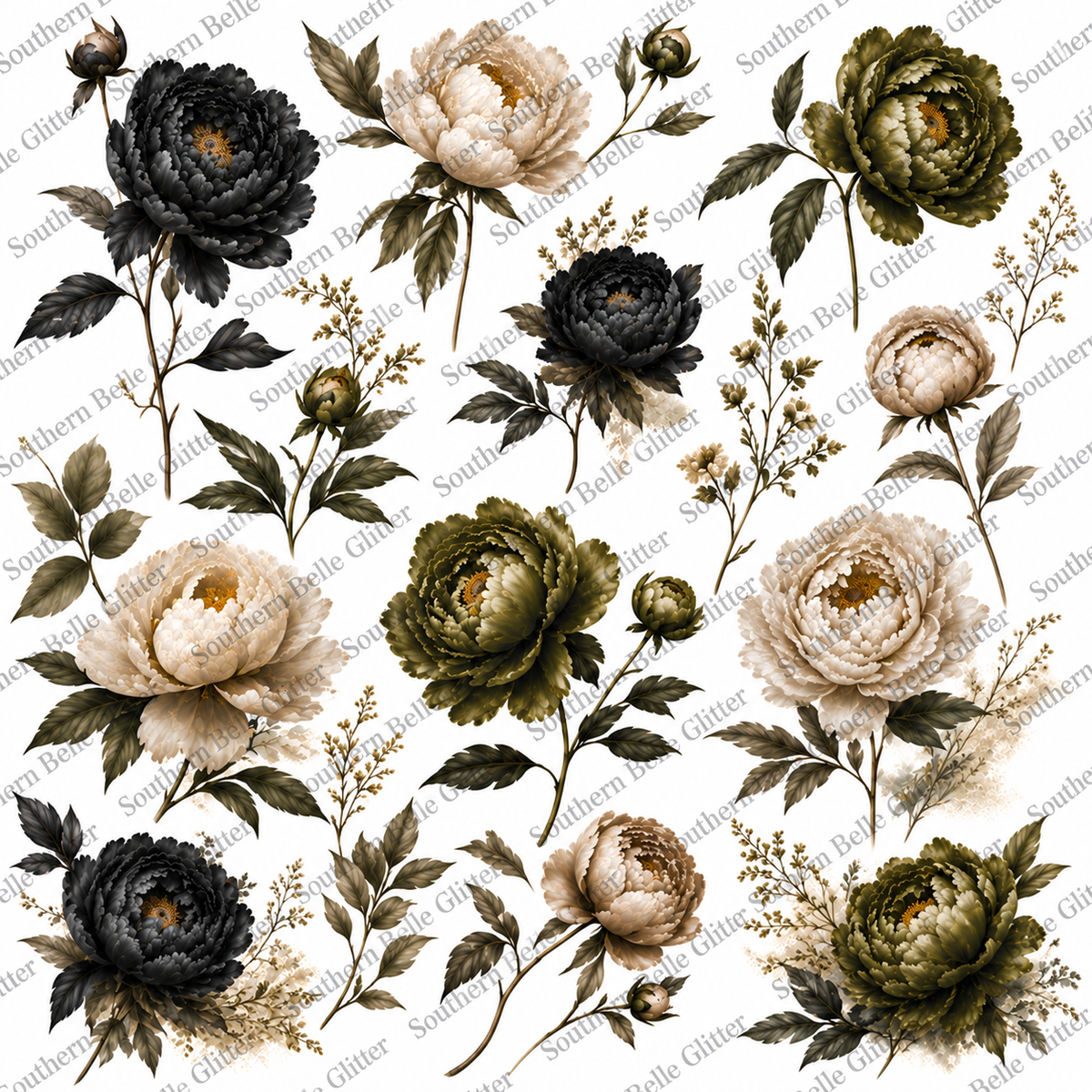 Heirloom Peonies – UVDTF Accent Sheet