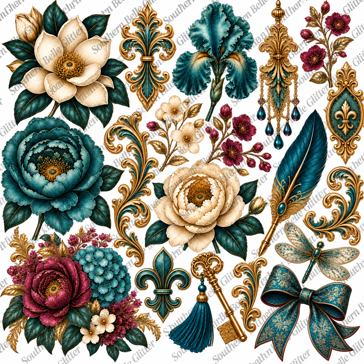 Turquoise Tapestry – UVDTF Accent Sheet