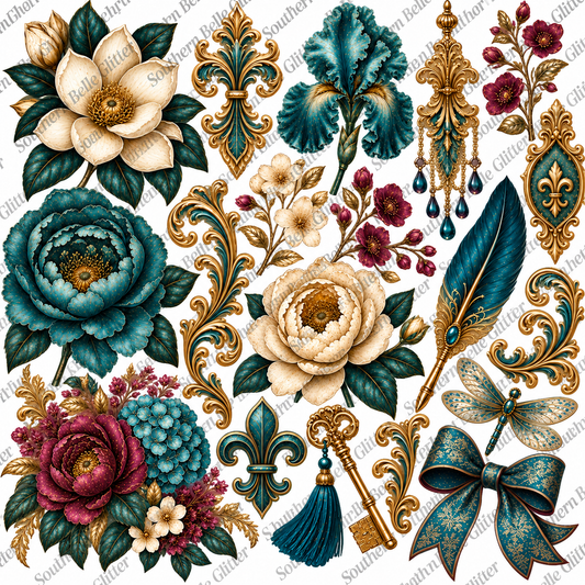 Turquoise Tapestry – UVDTF Accent Sheet