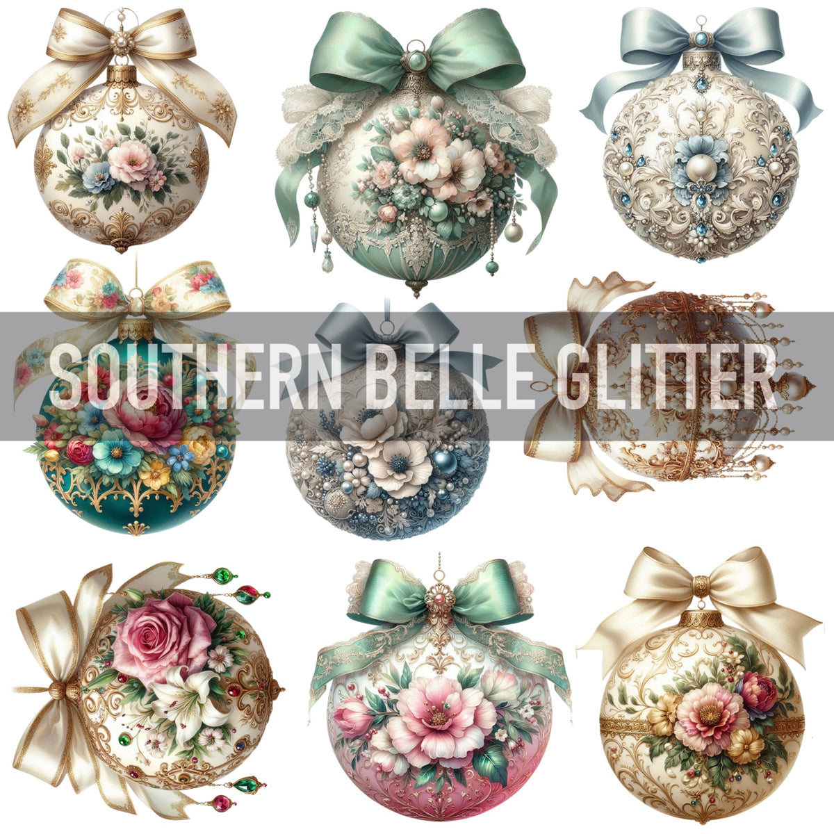 Heirloom Christmas Ornaments 10x10 UVDTF