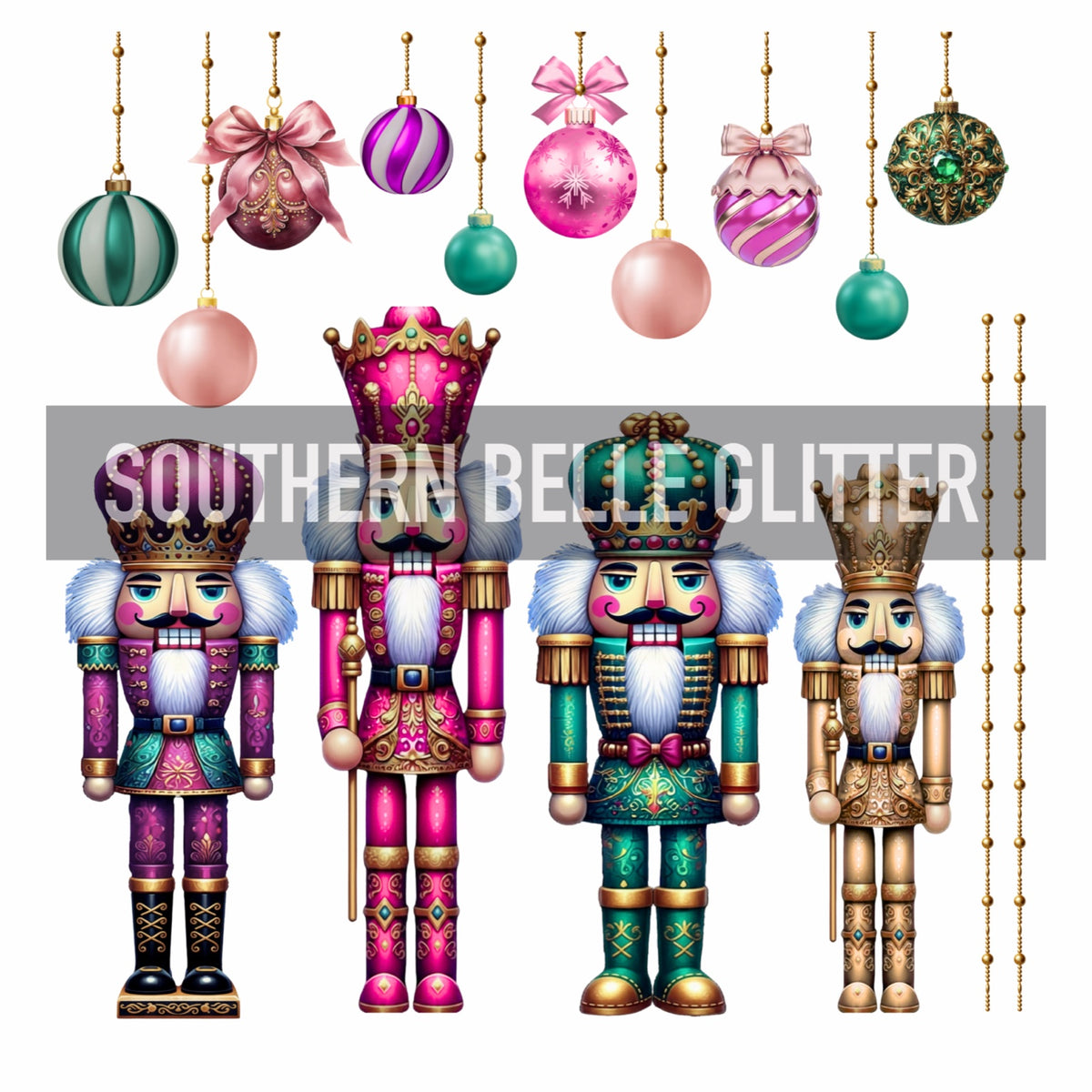 Jeweled Nutcracker Christmas 10x10 UVDTF