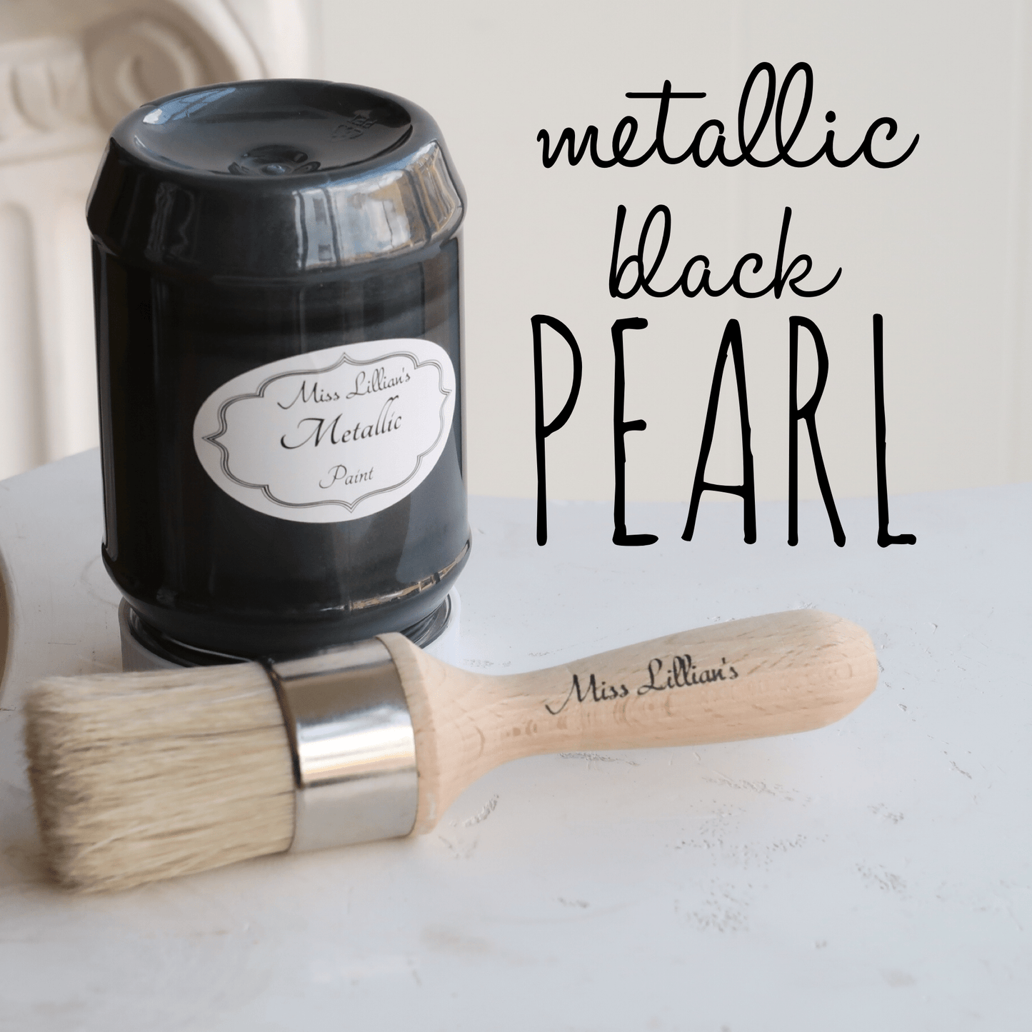 Miss Lillian's Metallic Paint-Black Pearl