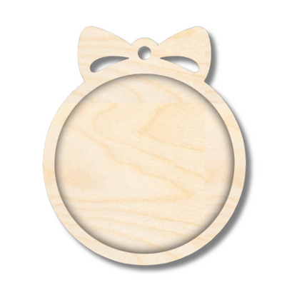 Unfinished Wood Layered Frame Christmas Ornaments | 7 Options | 2 Piece | 5" - 6" Tall | 1/8" Wood | Wood Craft DIY