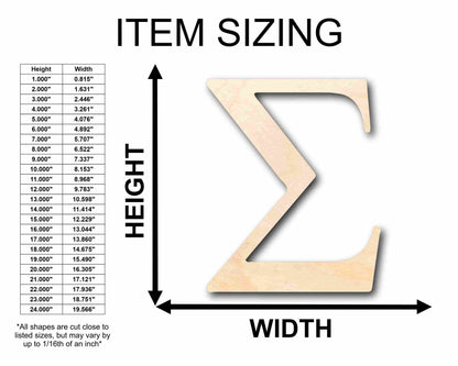 Unfinished Wood Sigma Silhouette - Craft- up to 46" DIY