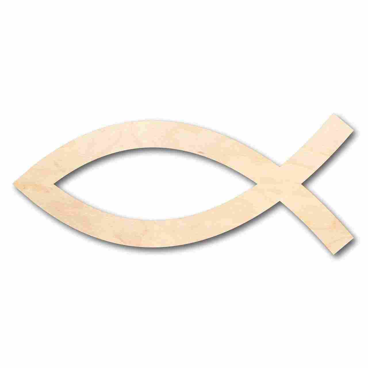 Unfinished Wood Jesus Fish Shape - Easter - Christian - Craft - up to 46" DIY
