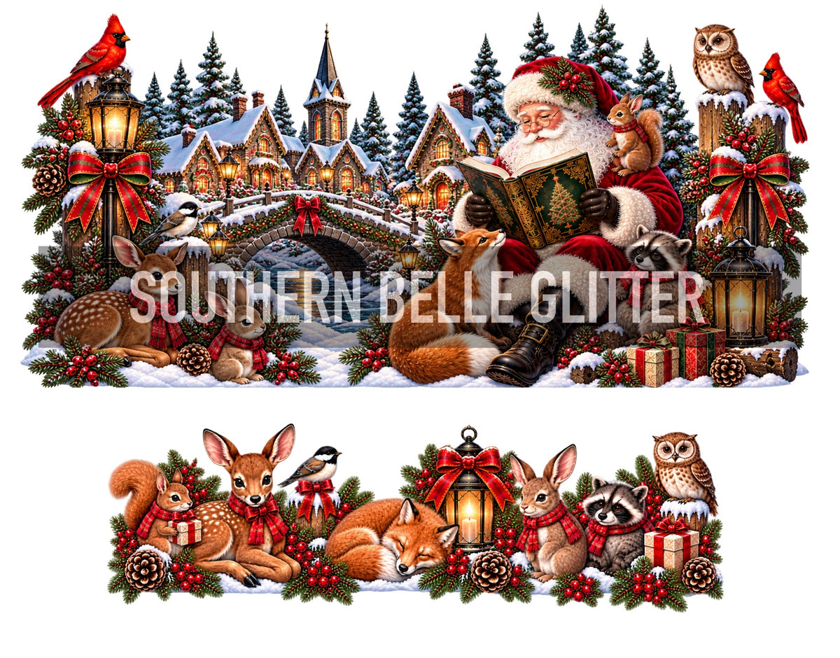 Woodland Santa Christmas 40oz UVDTF wrap set