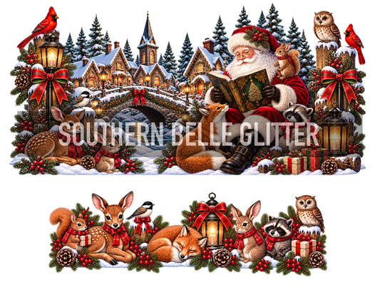 Woodland Santa Christmas 40oz UVDTF wrap set
